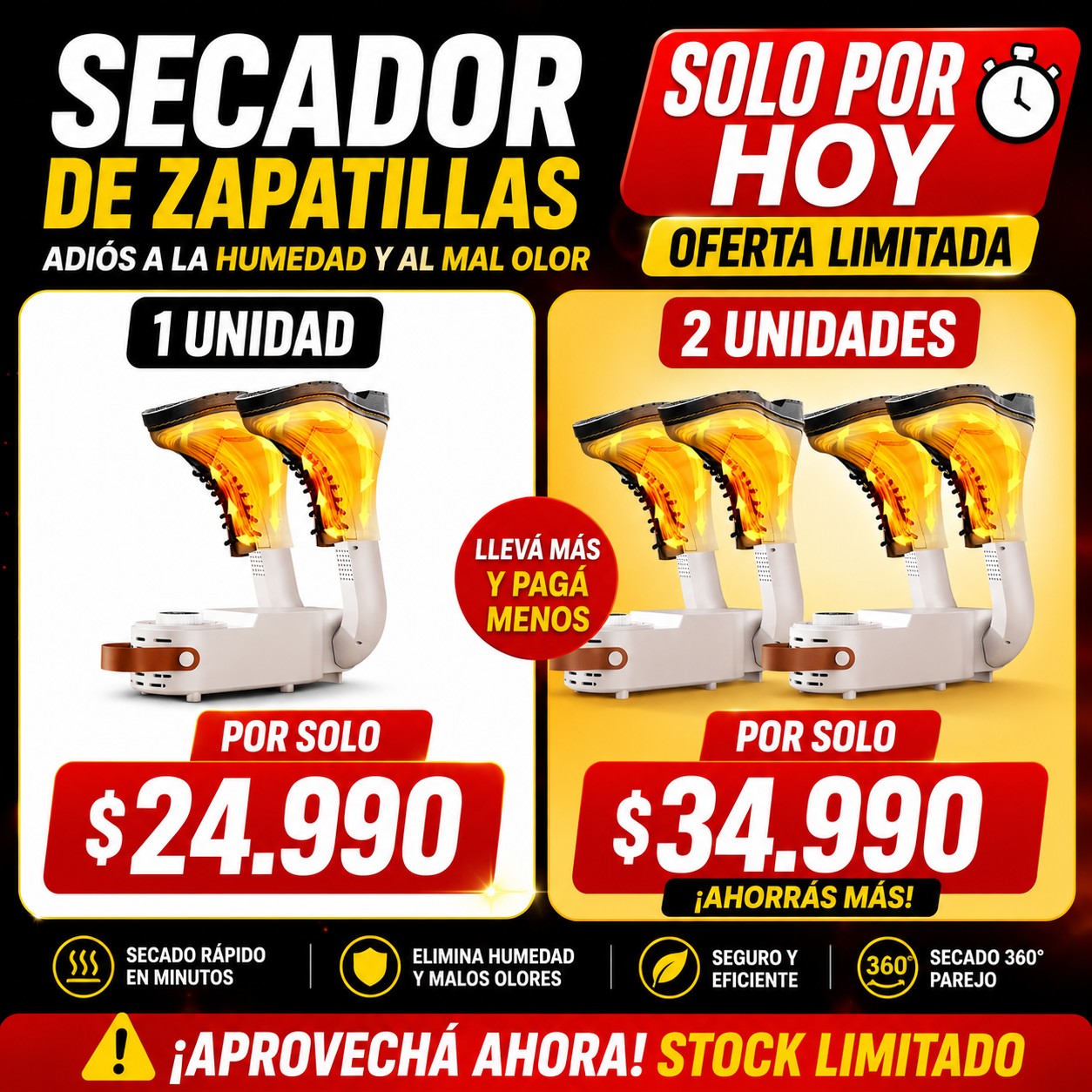 👟 Secador de Zapatillas 360°