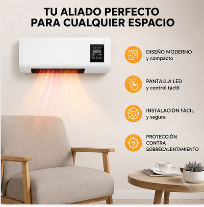 Calefactor Eléctrico de Pared 2 en 1 Frío/Calor