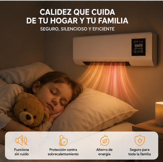 Calefactor Eléctrico de Pared 2 en 1 Frío/Calor