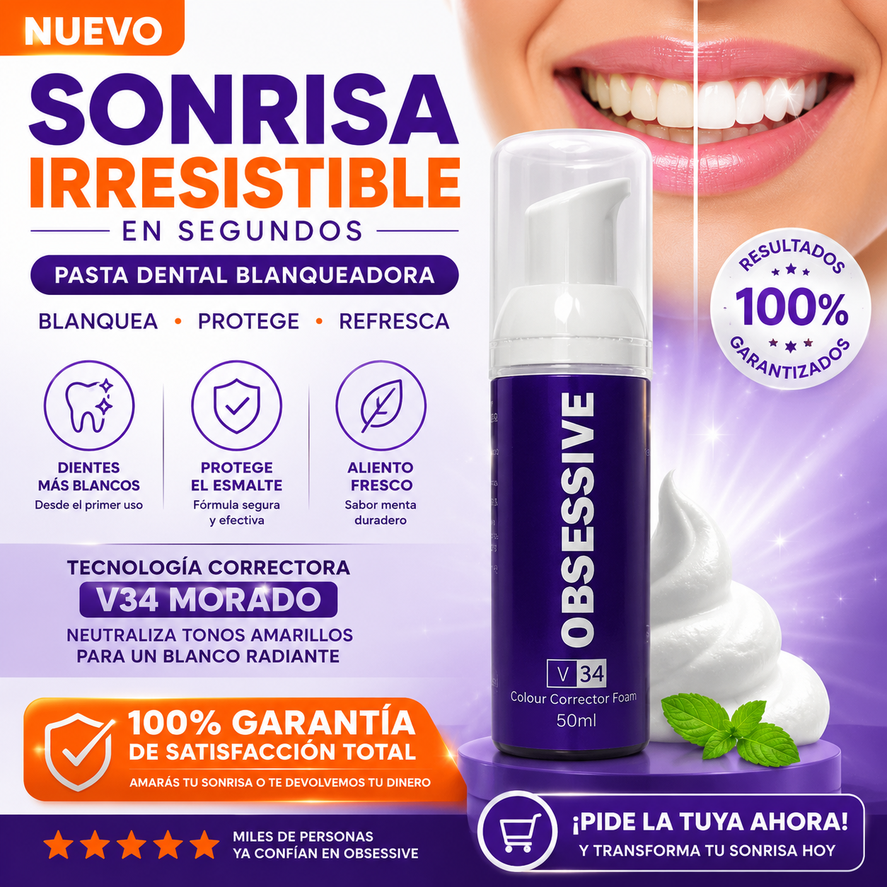 Pasta Dental Blanqueadora ✨ Blancura Visible