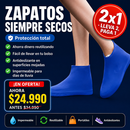 Cubrezapatos Impermeables Reutilizables + Envío Gratis | El Producto es flexible, sirve para talla entre 36 y 44 | Últimas unidades