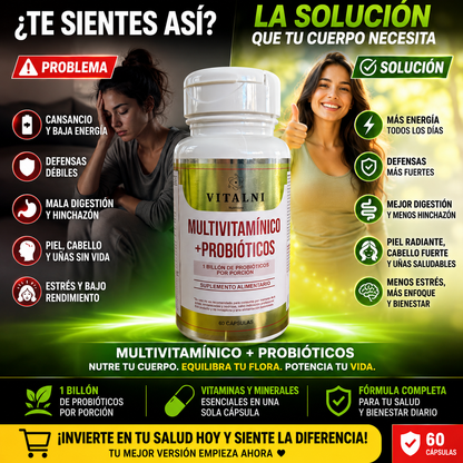 MULTIVITAMÍNICO + PROBIOTICOS 14 CEPAS