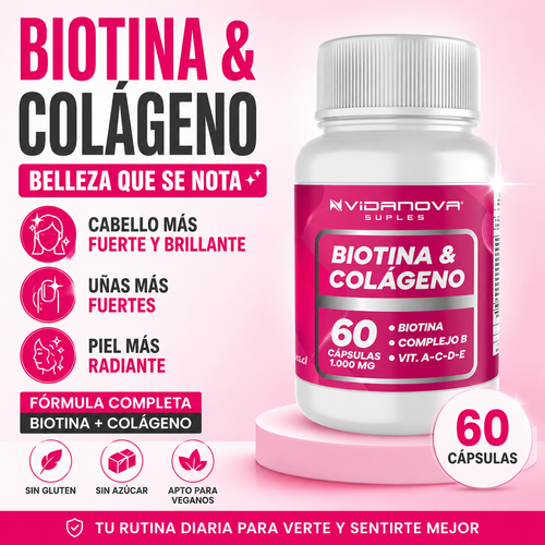 BIOTINA + COLÁGENO 1000MG 60CAPS