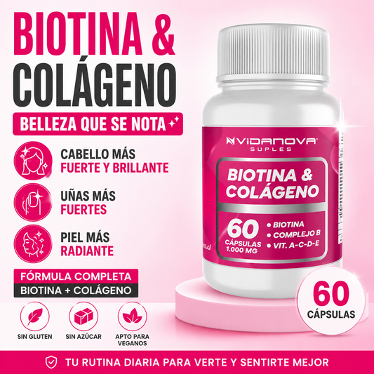 BIOTINA + COLÁGENO 1000MG 60CAPS