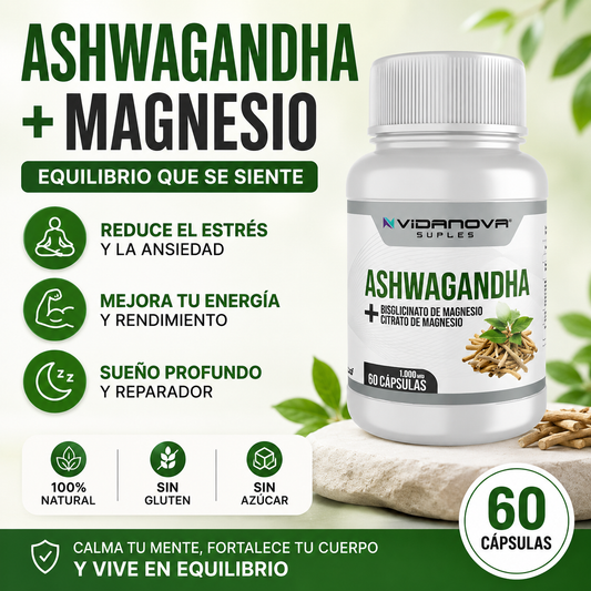 Ashwagandha + Magnesio 1000mg 60 CAPS