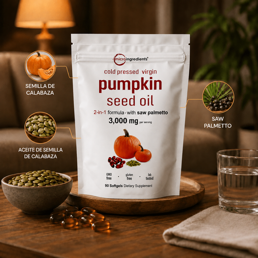 Aceite de Semilla de Calabaza + Saw Palmetto, Apoyo para la Próstata y la Salud Urinaria + 2x1 + Envio GRATIS