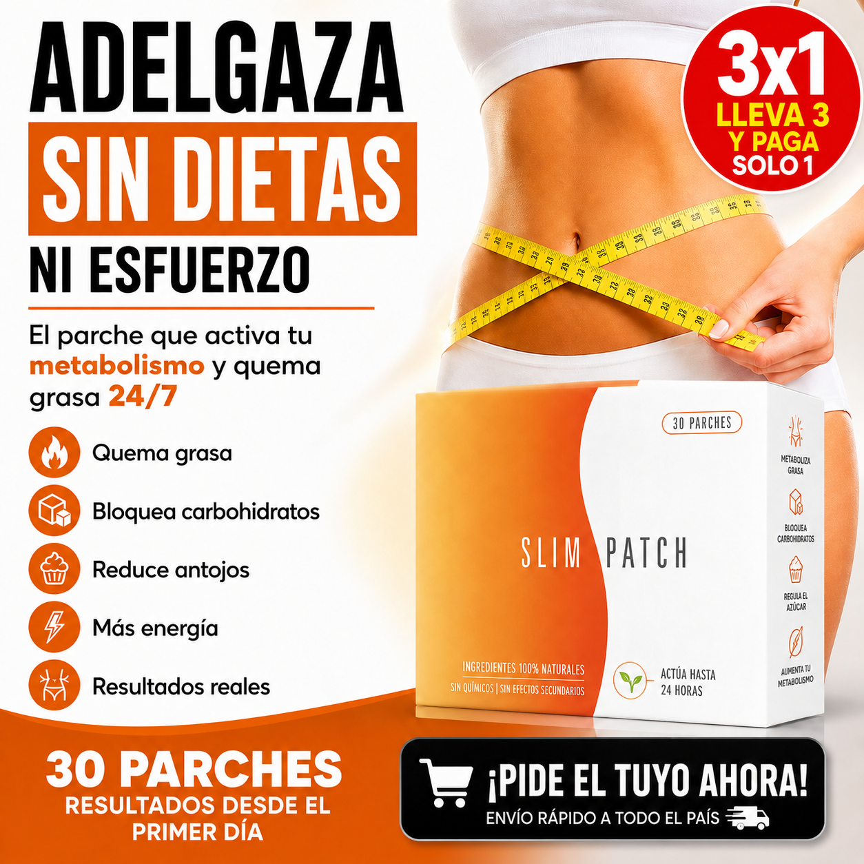 SLIM PATCH - El Quemador de Grasa Natural + 3X1🔥+ Envio GRATIS