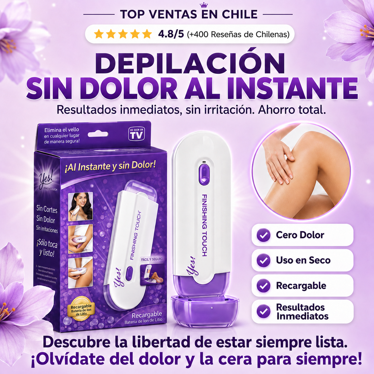 Finish Touch YES – Tu Aliada para una Piel Siempre Suave + Crema blanqueadora de REGALO + Envio GRATIS