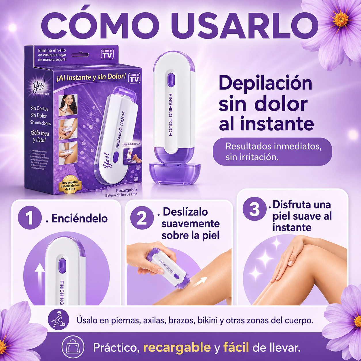 Finish Touch YES – Tu Aliada para una Piel Siempre Suave + Crema blanqueadora de REGALO + Envio GRATIS