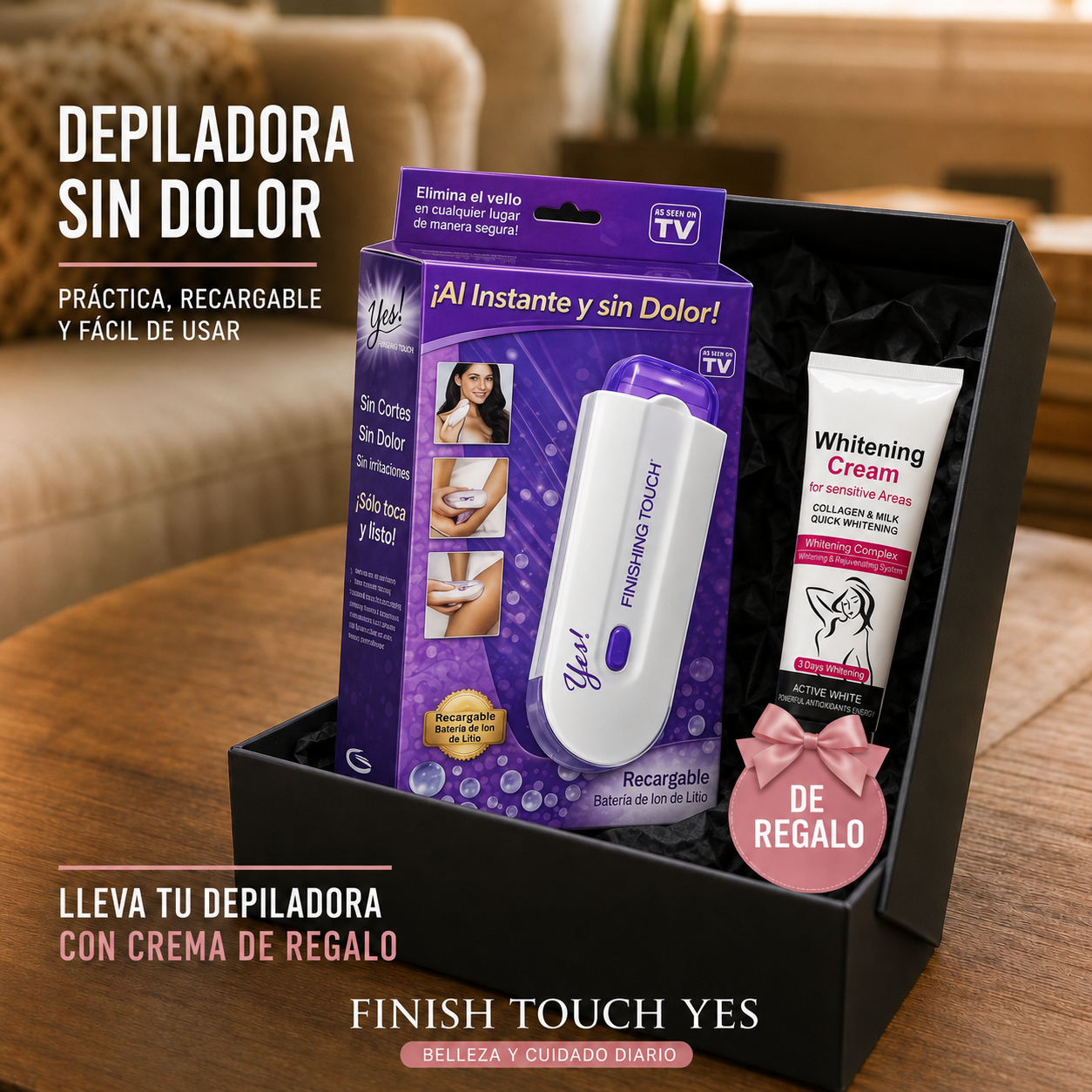 Finish Touch YES – Tu Aliada para una Piel Siempre Suave + Crema blanqueadora de REGALO + Envio GRATIS