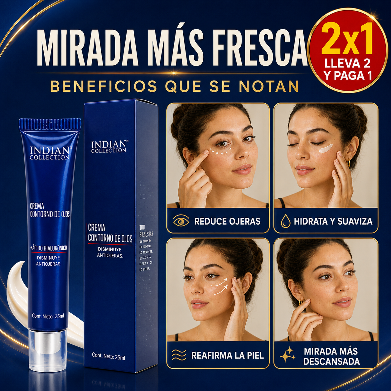 Crema Contorno de Ojos EyeLift™ – Mirada Más Fresca y Descansada + 2x1 Hoy + Envio GRATIS