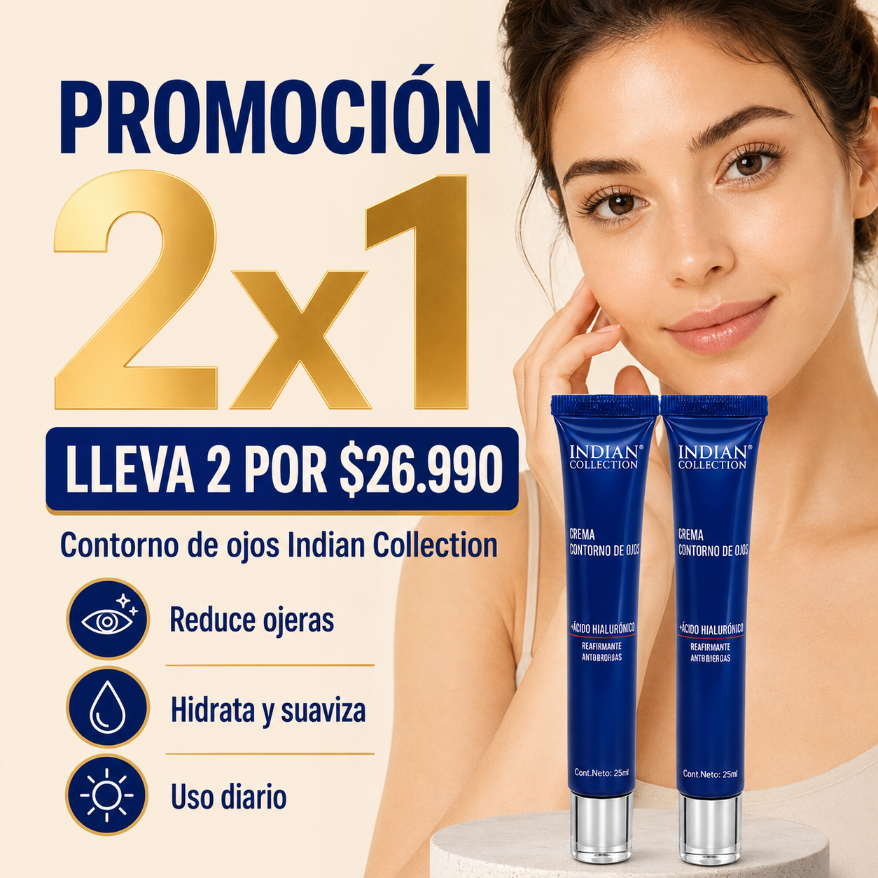 Crema Contorno de Ojos EyeLift™ – Mirada Más Fresca y Descansada + 2x1 Hoy + Envio GRATIS