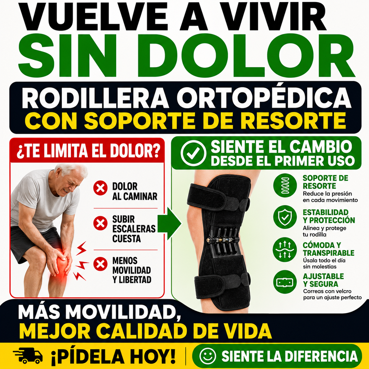 Rodillera Ortopedica VUELVE A CAMINAR SIN DOLOR