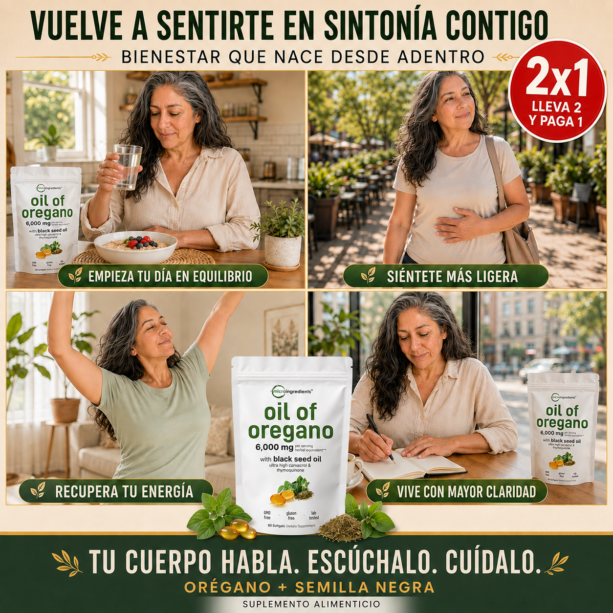 ACEITE DE OREGANO - Reduce Antojos, Hinchazon y Fatiga + 2x1 + Envio GRATIS