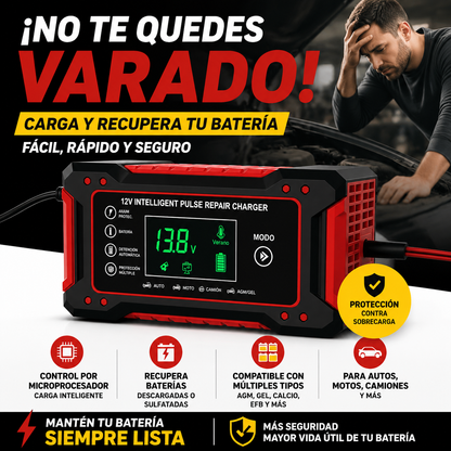 BATTERY FORCE PRO™ - Carga y Recuperación Inteligente + CEPILLO LIMPIAVIDRIO DE REGALO