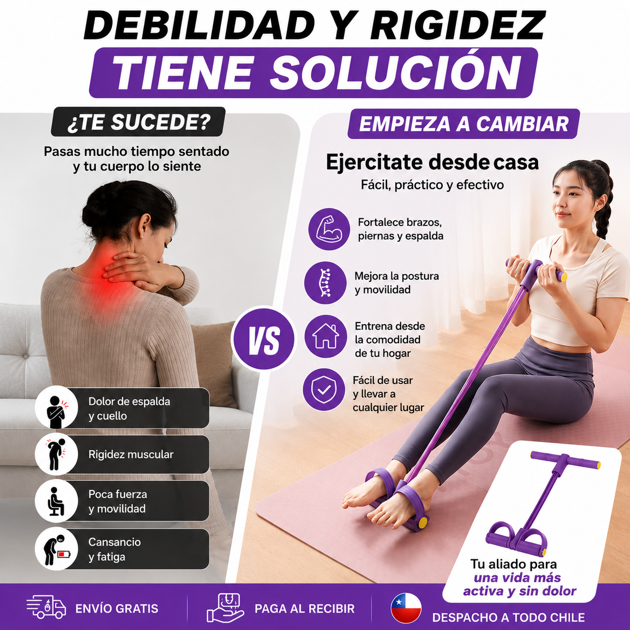 Banda Ejercitadora de Recuperacion + Envio GRATIS + Bandas Elasticas de REGALO🎁