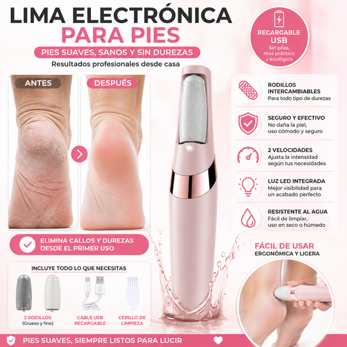 Lima Electrónica para Pies Recargable  Pies Suaves al Instante