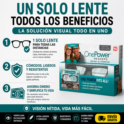 ONE POWER - LENTES MULTIFOCALES + Envio Gratis + Estuche de Viaje de REGALO
