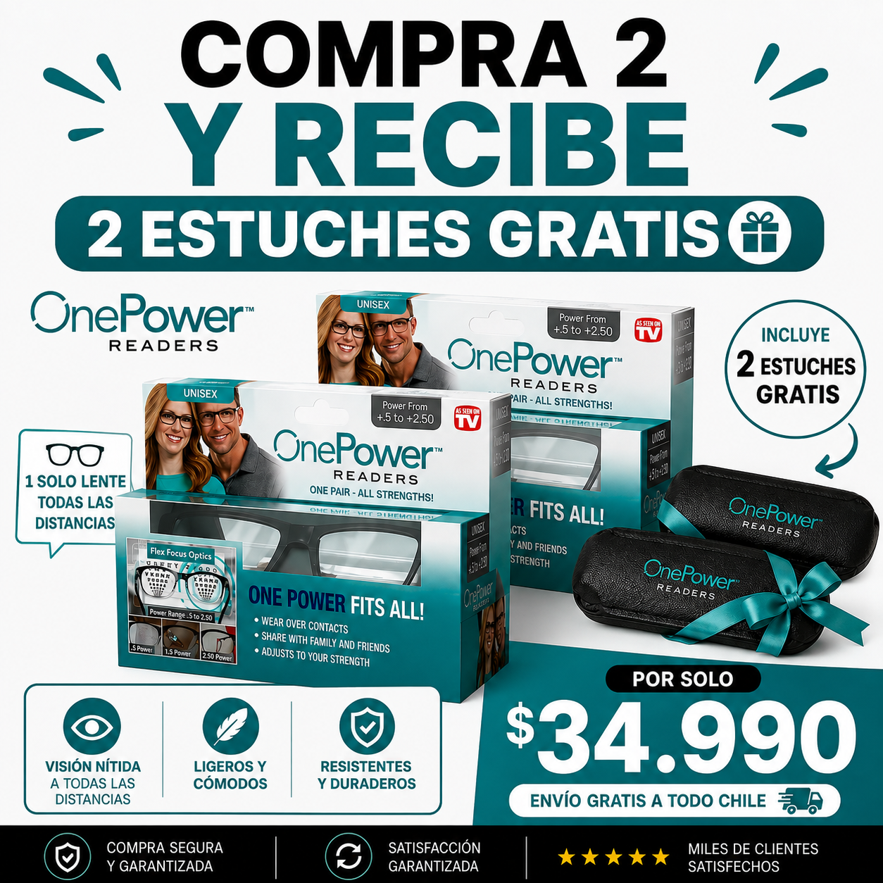 ONE POWER - LENTES MULTIFOCALES + Envio Gratis + Estuche de Viaje de REGALO