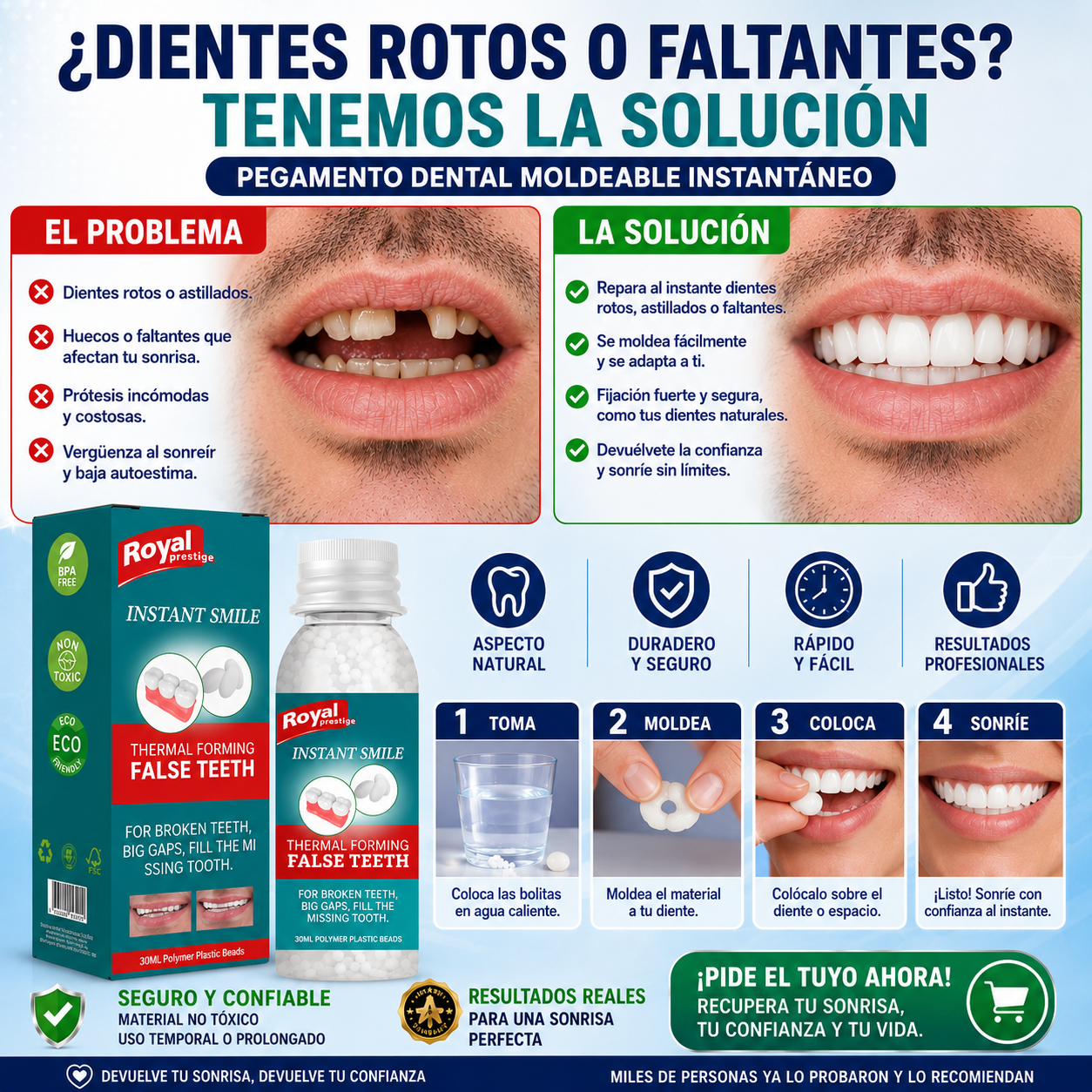 INSTANT SMILE I PEGAMENTO DENTAL MOLDEABLE INSTANTANEO