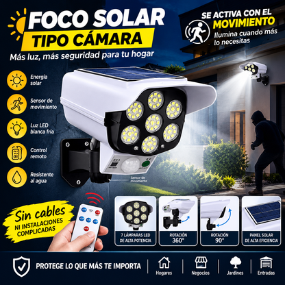 Foco Solar Tipo Camara + Control Remoto + 2x1 + Envio GRATIS