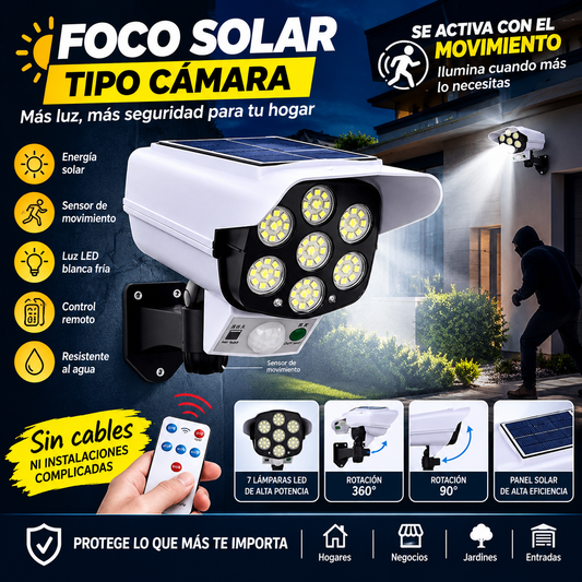 Foco Solar Tipo Camara + Control Remoto + 2x1 + Envio GRATIS