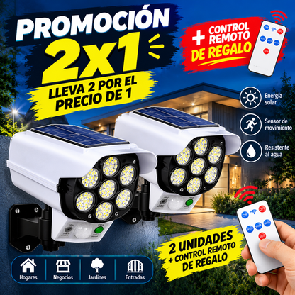 Foco Solar Tipo Camara + Control Remoto + 2x1 + Envio GRATIS